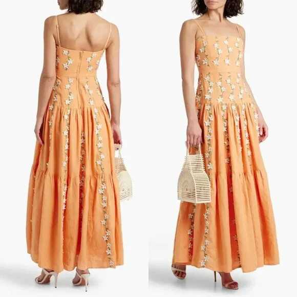 Agua by Agua Bendita Lima Floral Linen Maxi Dress Size S NWT – Lux Resort - Picture 4 of 14